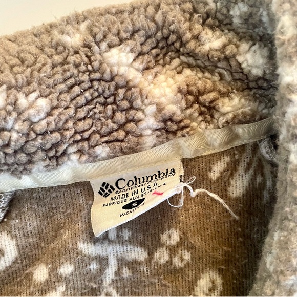 Vintage Columbia Taupe Zip Up Fleece Sweater, S - Picture 4 of 4